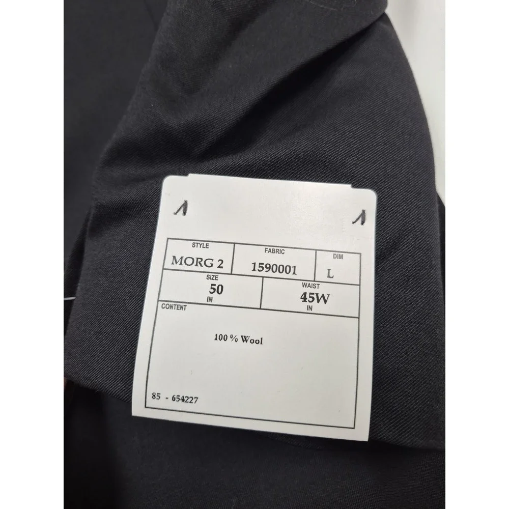 Calvin Klein Suit Mens 50 Long Black Super 140s Wool 2 Piece 45x36 NWT FLAW